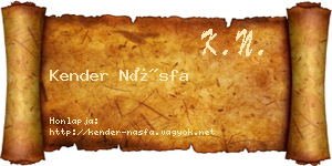 Kender Násfa névjegykártya